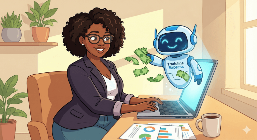 tradeline-broker-become-a-tradeline-broker_this-photo-shows-a-credit-repair-lady-earning-money-on-tradeline-express