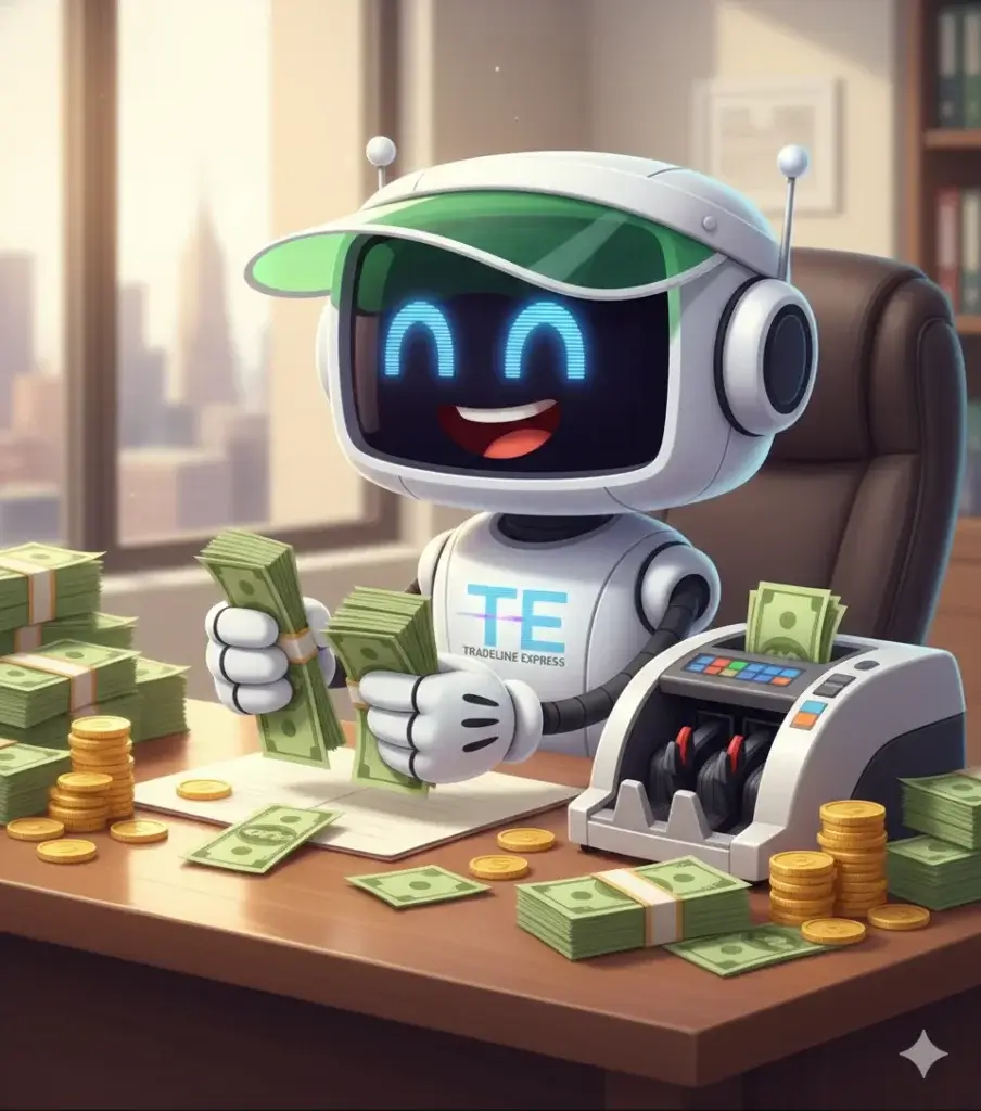 sell-tradelines-tradeline-seller-how-do-i-sell-tradelines-online_this-image-shows-the-Tradeline-Express-mascot-counting-money